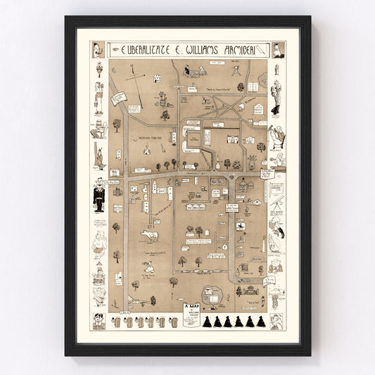 Vintage Map of Williams College, 1935