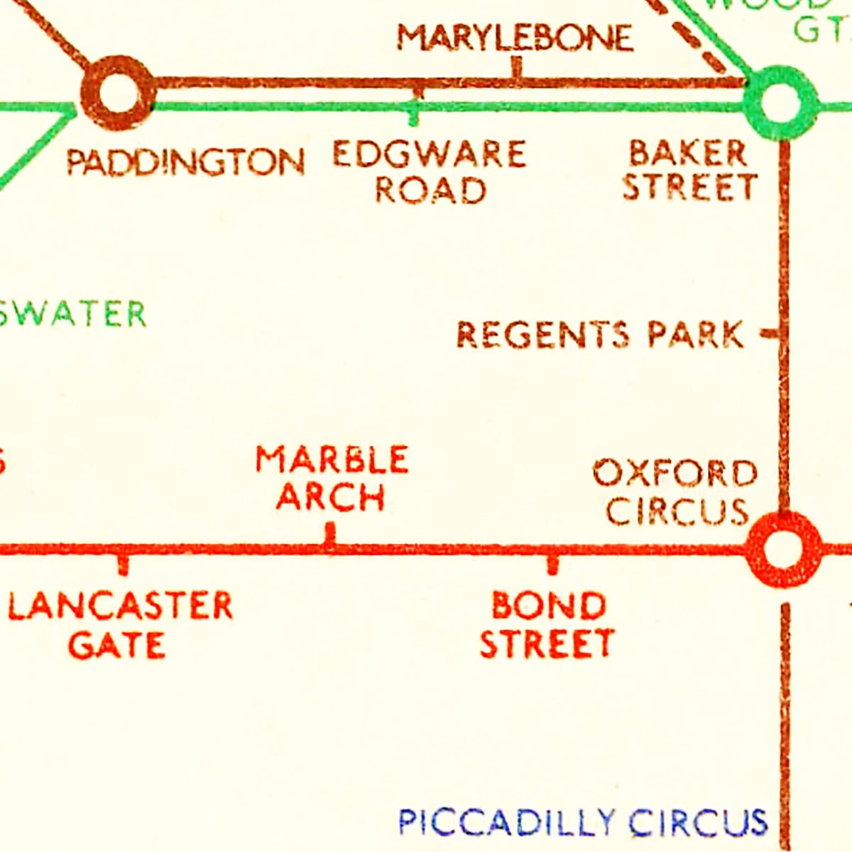 Vintage Railroad Map of London 1938