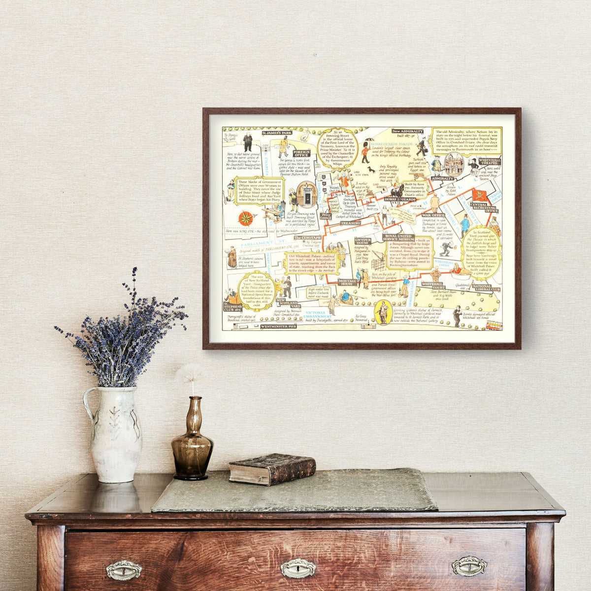 Vintage Map of Whitehall, 1948