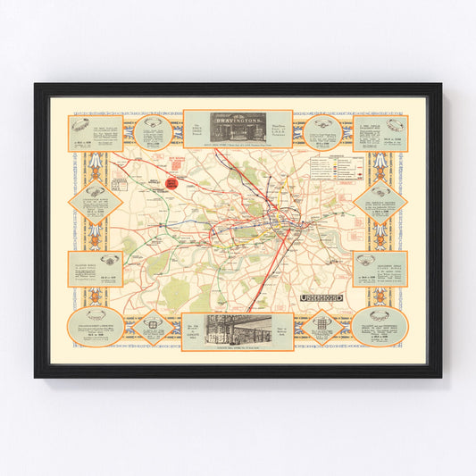 Vintage Railroad Map of London 1922