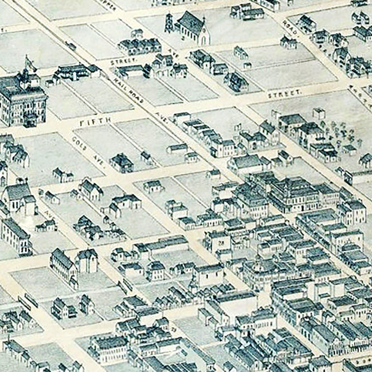Vintage Map of Albuquerque, New Mexico 1886