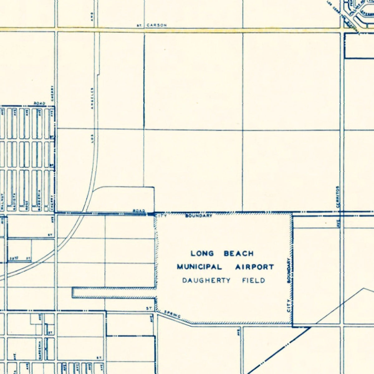 Vintage Map of Long Beach, California 1935