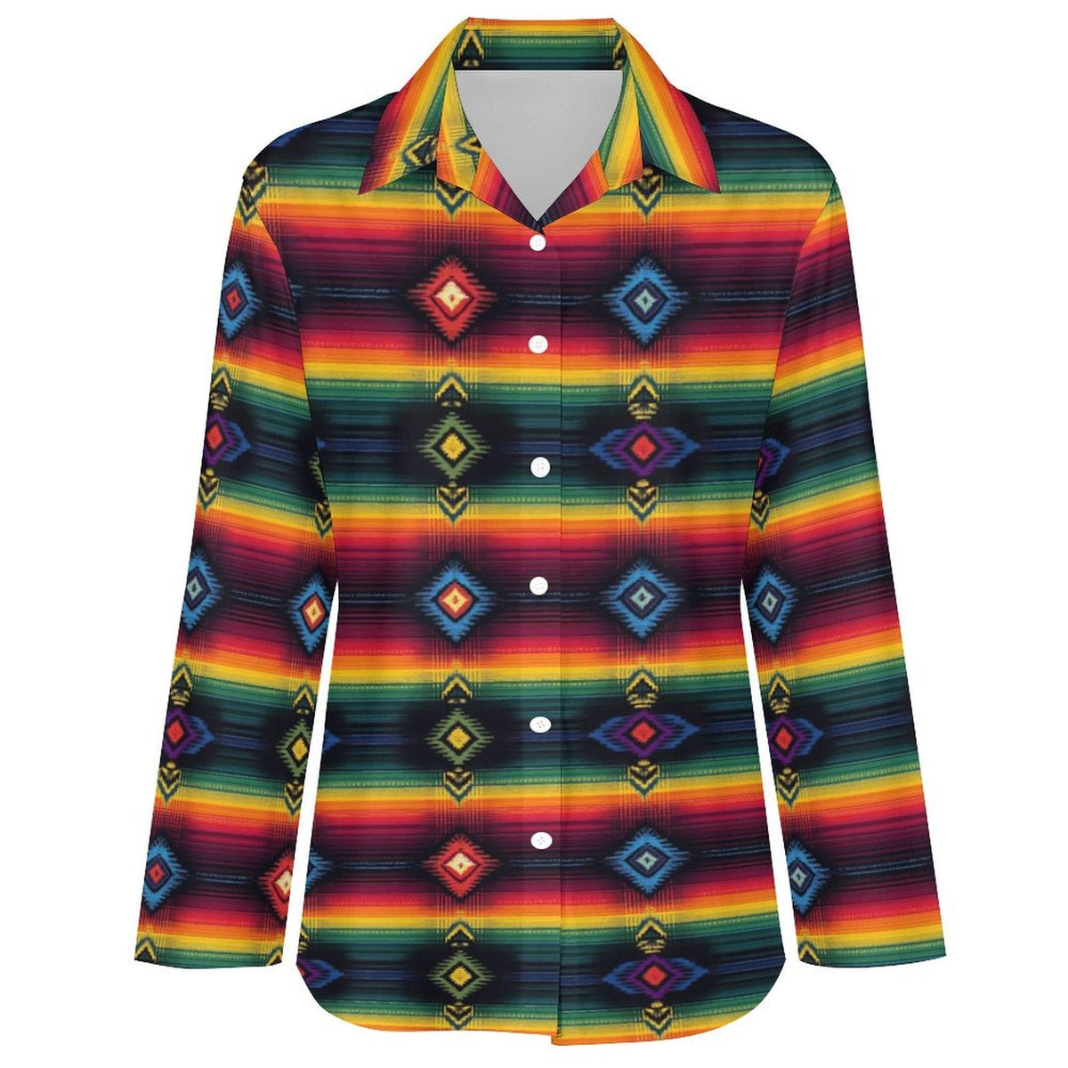 Baha Ranch Colores de Mexico Festival Button Up Blouse