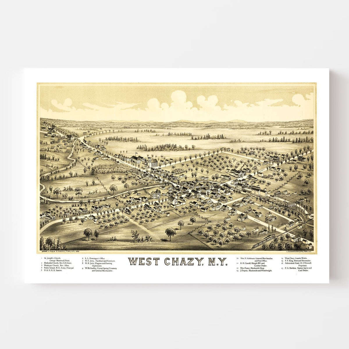 Vintage Map of West Chazy, New York 1899