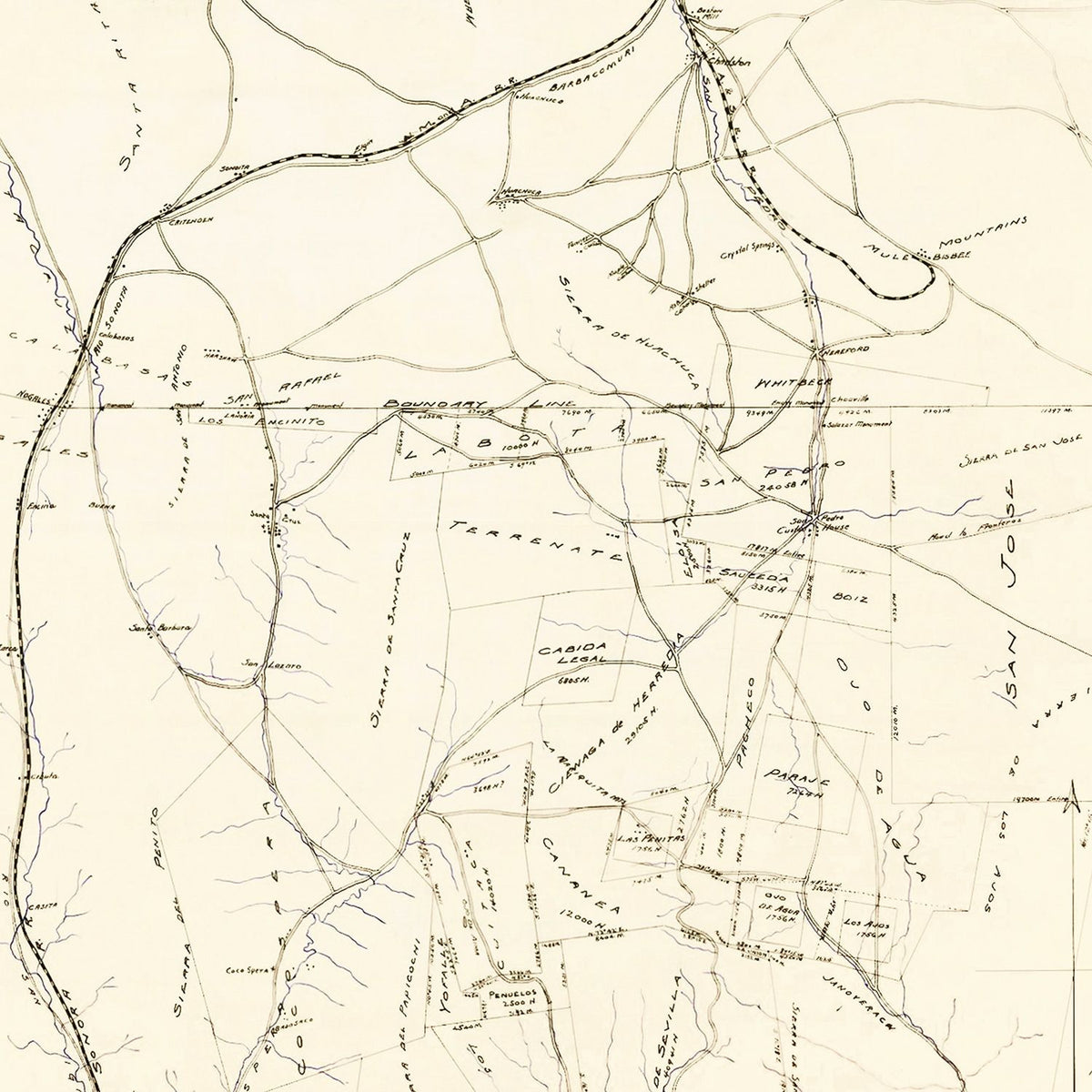 Vintage Map of Cochise County, California 1905