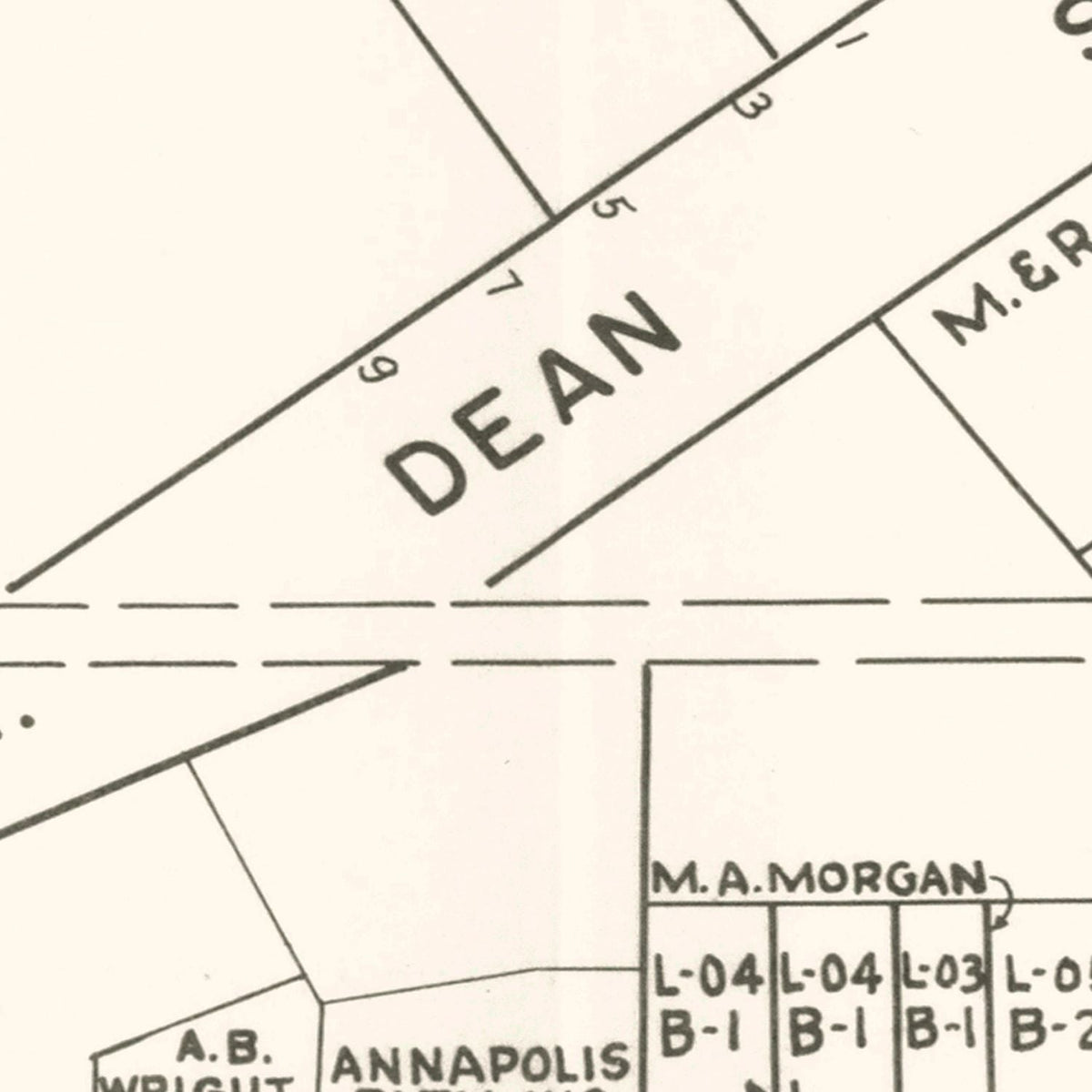 Vintage Map of Annapolis, MD Business Section 1947