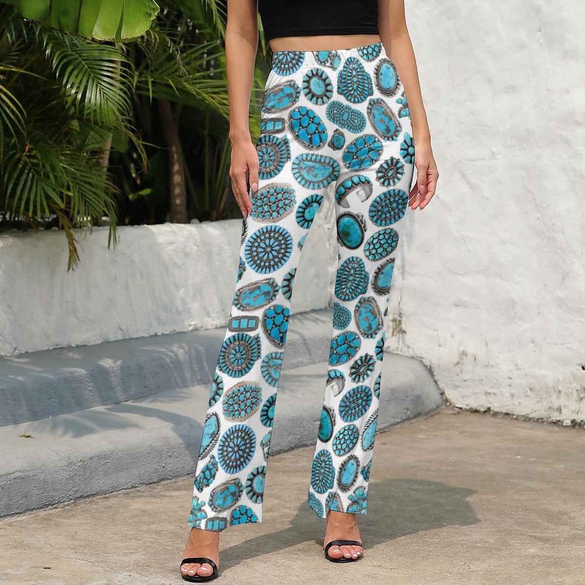 Baha Ranch All Turquoise Flare Pants