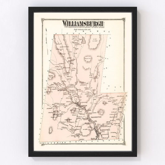 Vintage Map of Williamsburg, Massachusetts 1873
