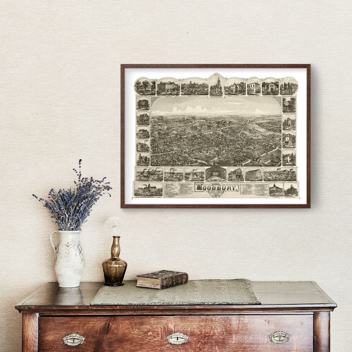 Vintage Map of Woodbury, New Jersey 1886