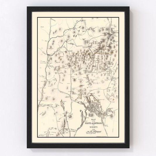 Vintage Map of White Mountains 1872