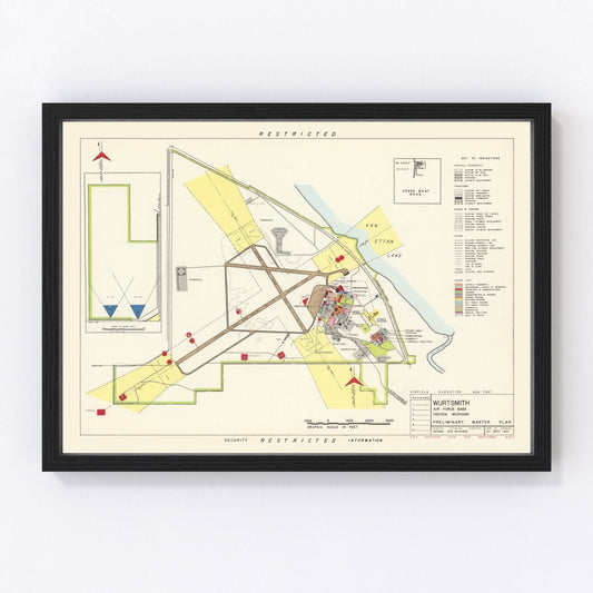 Vintage Map of Wurtsmith Air Force Base, 1952