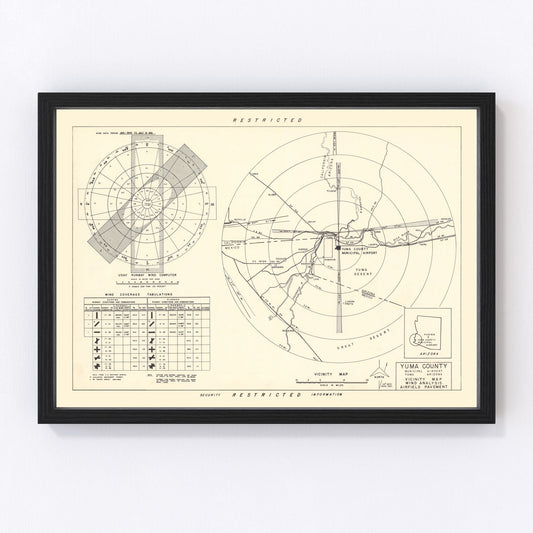 Vintage Map of the Yuma County Municipal Airport Vicinity, 1951