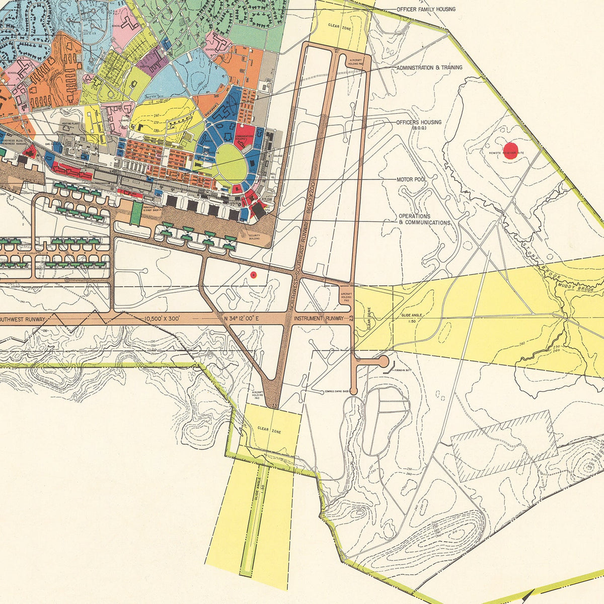 Vintage Map of Westover Air Force Base, 1951