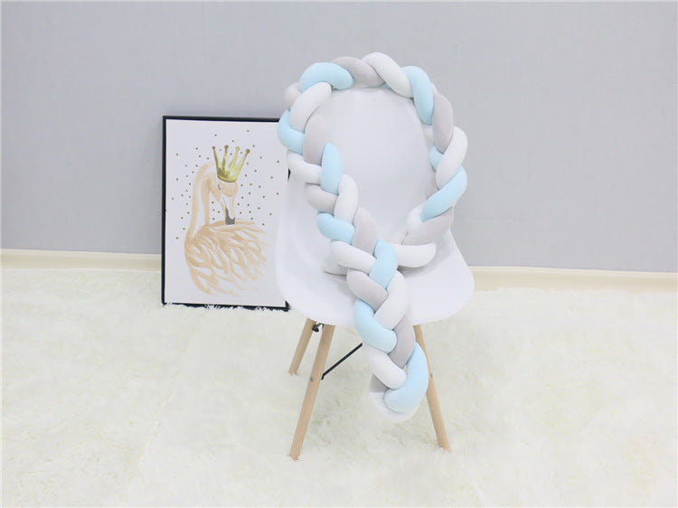 1Pcs 1M/2M/3M Baby Handmade Nodic Knot Newborn Bed Bumper Long Knotted Braid Pillow Baby Bed Bumper Knot Crib Infant Room Decor