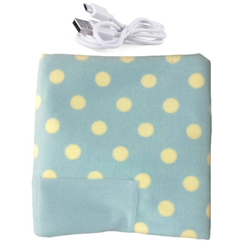 Portable USB Electric Heated Blanket Car Office Use Warm Blanket Heater With Pocketed Winter Home Baby Polyster Carpet 88x65cm