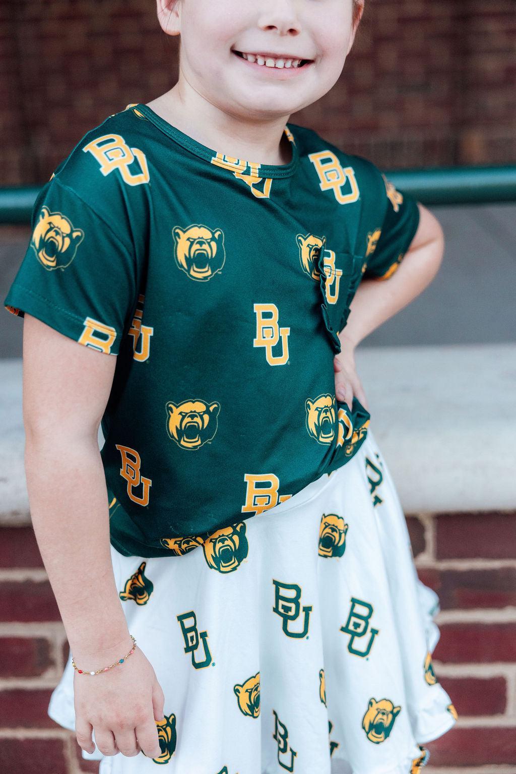 SALE Baylor White Bear Ruffle Twirl Skort