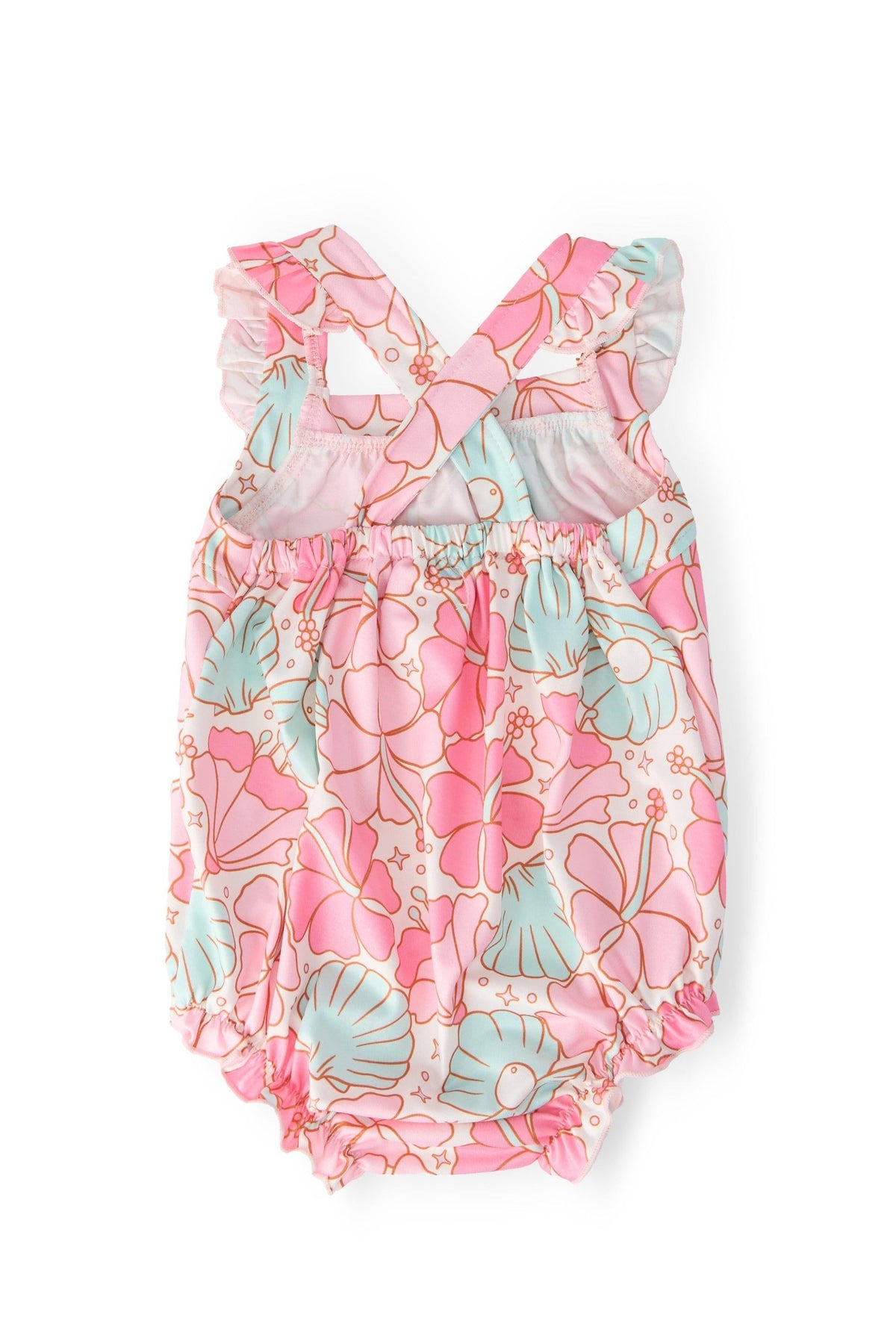 Beach Daze Ruffle Cross Back Romper