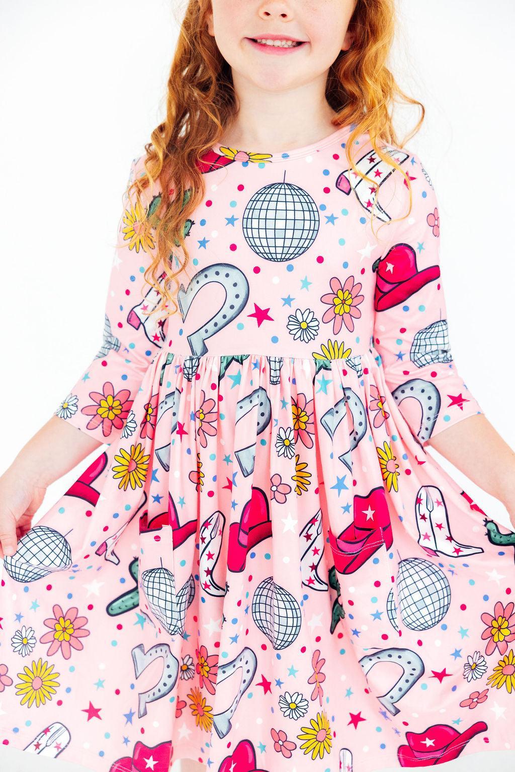 SALE Boots & Bling L/S Pocket Twirl Dress