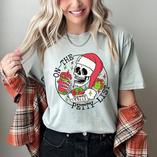 On The Petty List Limited Edition Vintage Christmas Holiday Classic Graphic Comfort Colors Tee