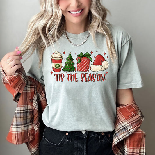 Tis The Season Retro Vintage Christmas Nostalgia Collection Timeless Holiday Heritage Comfort Colors Tee