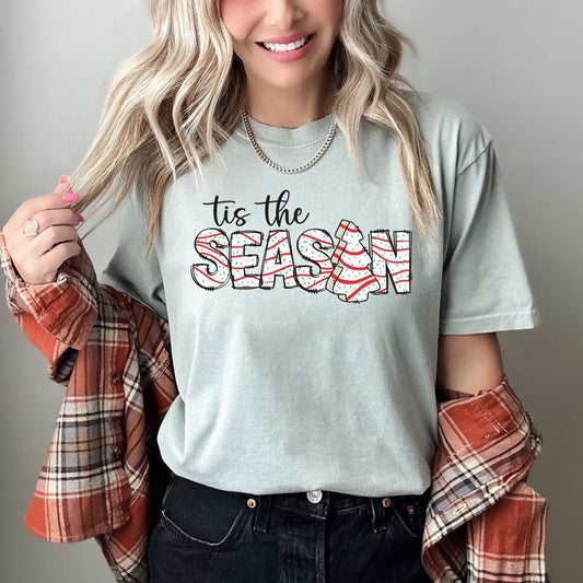 Tis The Season Retro Christmas Vintage Classic Festive Holiday Cheer Inspired Comfort Colors Tee