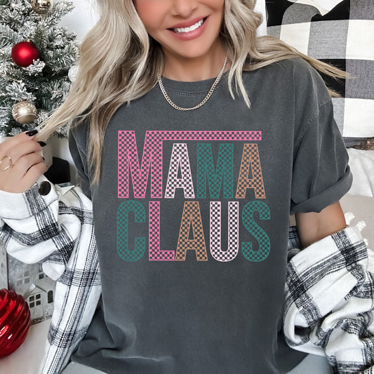 Mama Claus Retro Christmas Vintage Classic Cozy Holiday Tradition Comfort Colors Tee