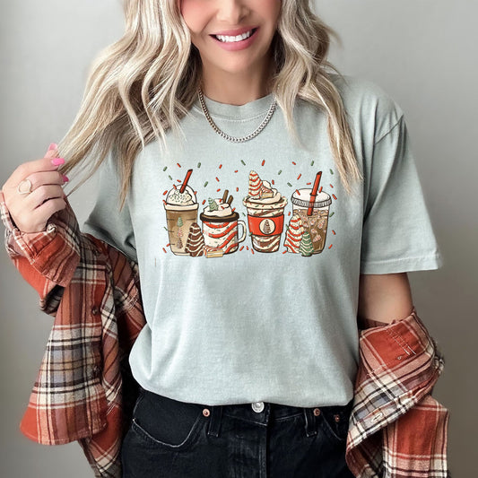 Vintage Christmas Coffee Cozy Holiday Morning Vibes Limited Edition Comfort Colors Tee