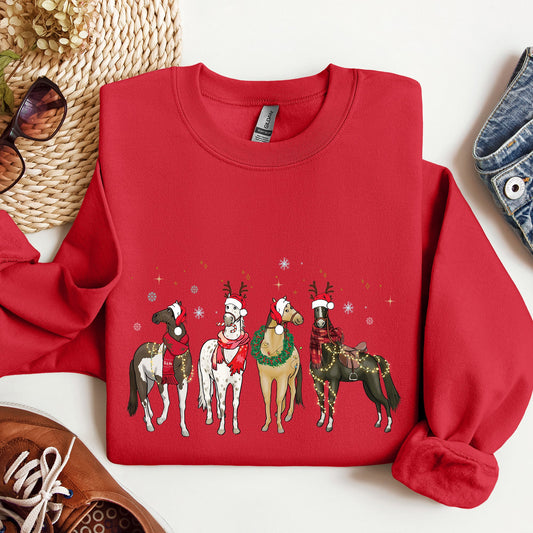 Christmas Horses Horse Lovers Santa Holiday Cheer Collection Official Sweatshirt