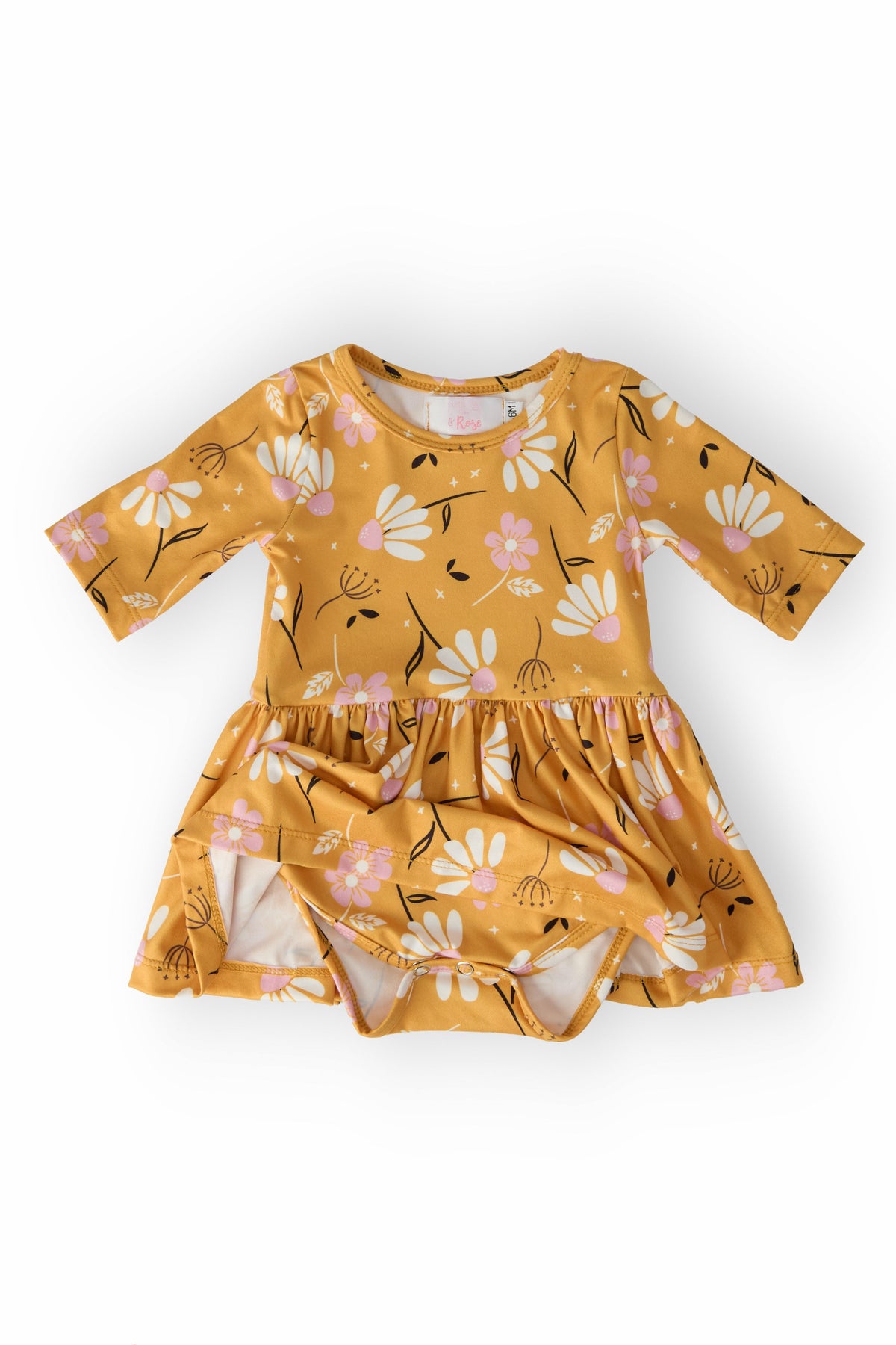 Dandelions in Fall 3/4 Sleeve Twirl Bodysuit