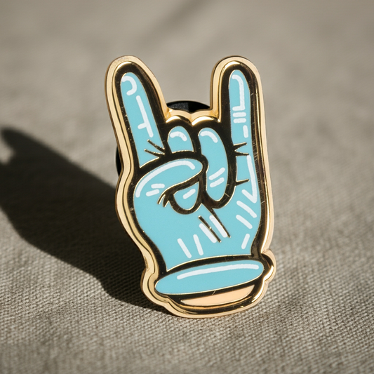 Doctors Rock Gloved Hand Enamel Pin