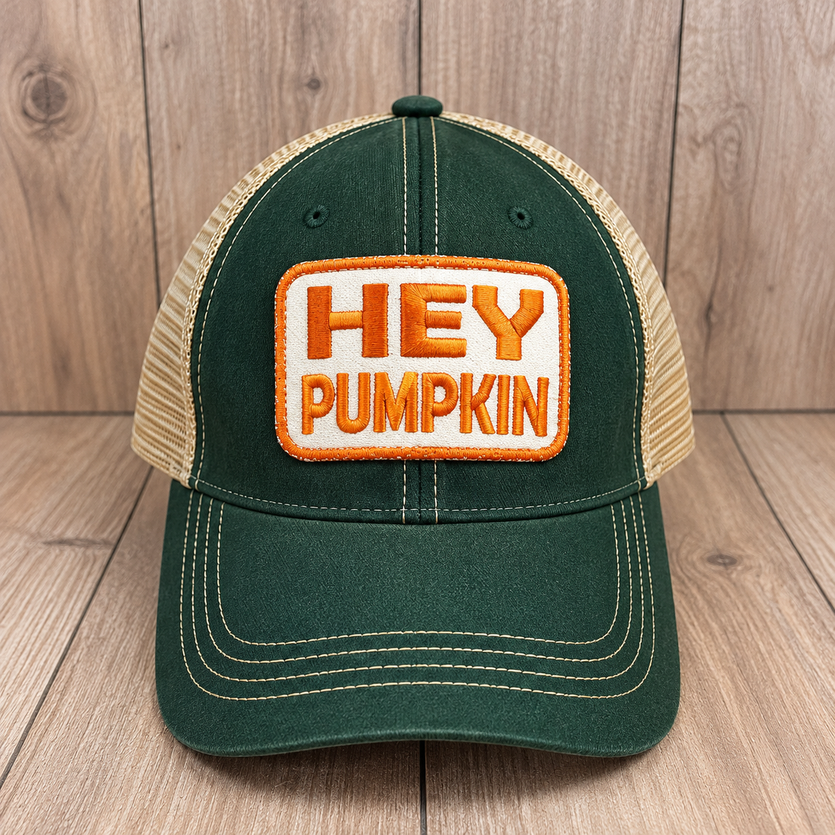 Hey Pumpkin Distressed Trucker Hat