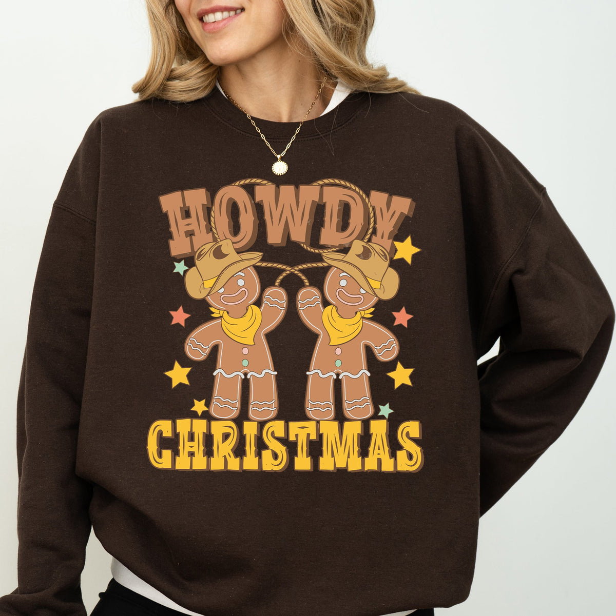 Howdy Christmas, Gingerbread Men, Western, Cowboy Sweatshirt