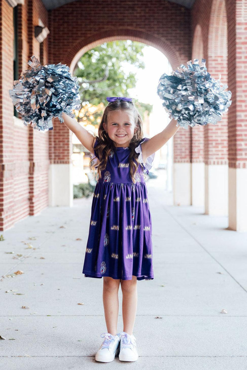 JMU Purple Duke Dog Flutter Twirl  Dress
