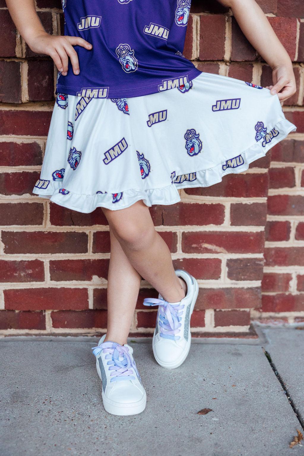 SALE JMU White Duke Dog Twirl Skort