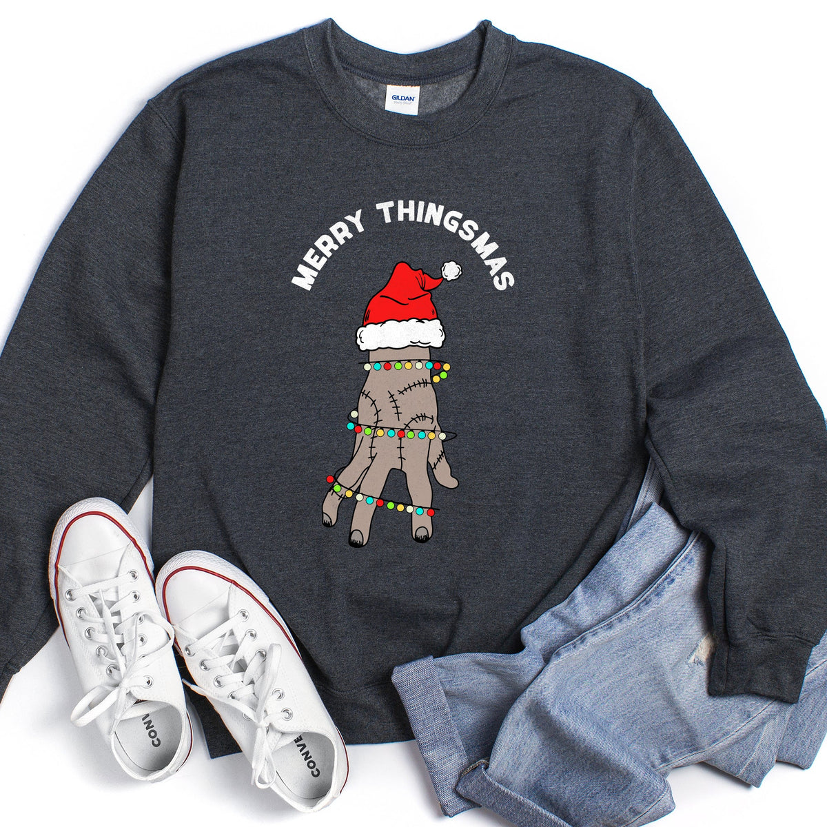 Merry Thingsmas, Wednesday Christmas Sweatshirt