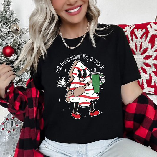 Out Here Looking Like A Snack Christmas Tree Little Debbie Bougie Limited Edition Graphic Tee