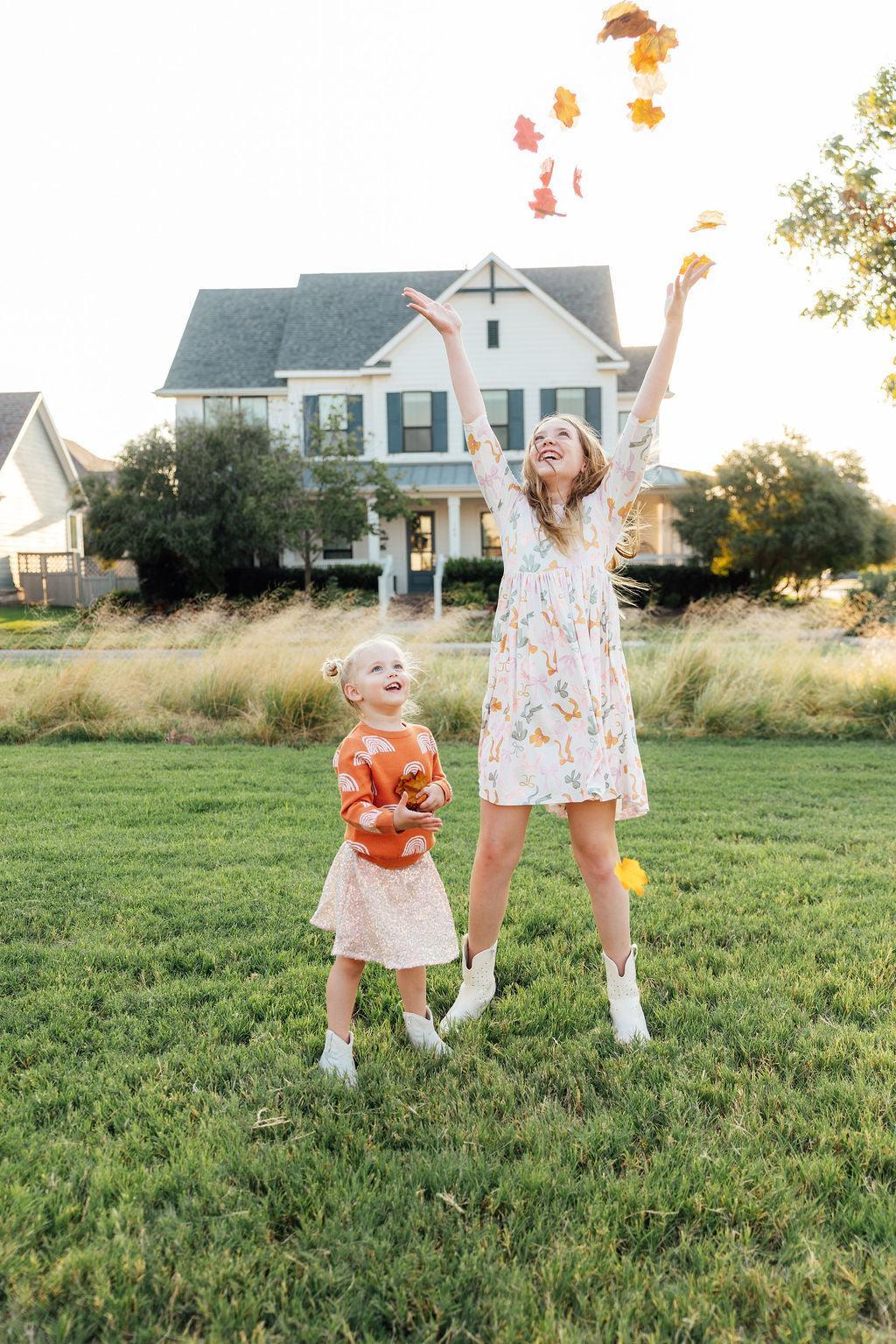 Peach Sequin Twirl Skort