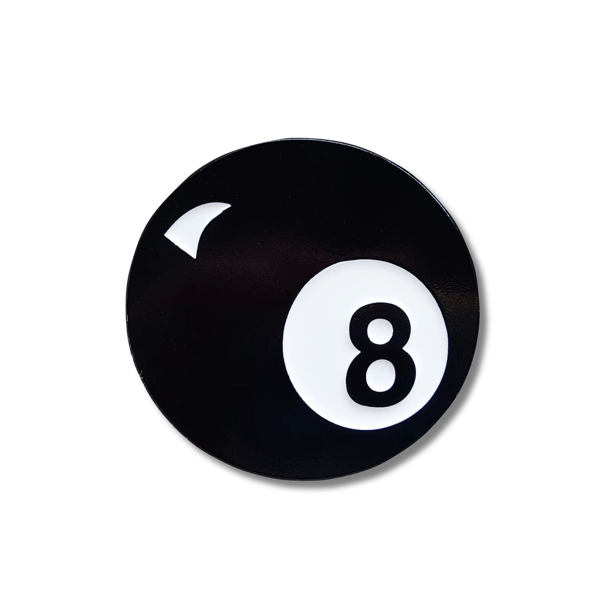 Retro 8 Ball Pin 1.4" Stylish Metal Alloy Brooch | Billiards Ball in Black and White
