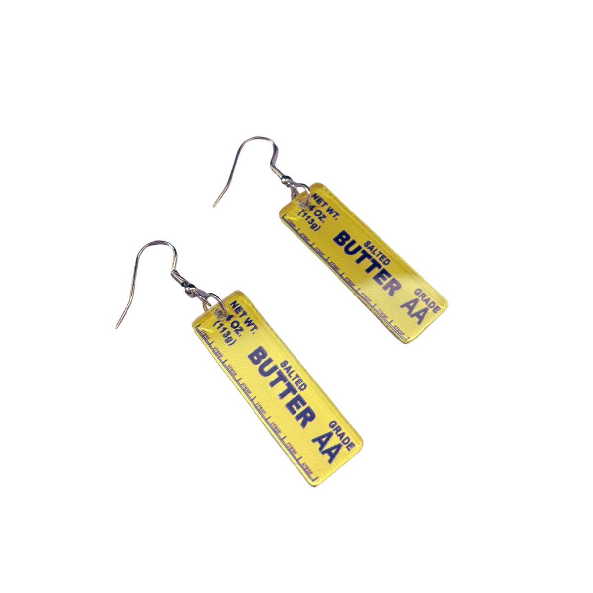 Stick of Salted Butter Earrings | Cute Acrylic Food Jewelry Gift for Bakers & Food Lovers