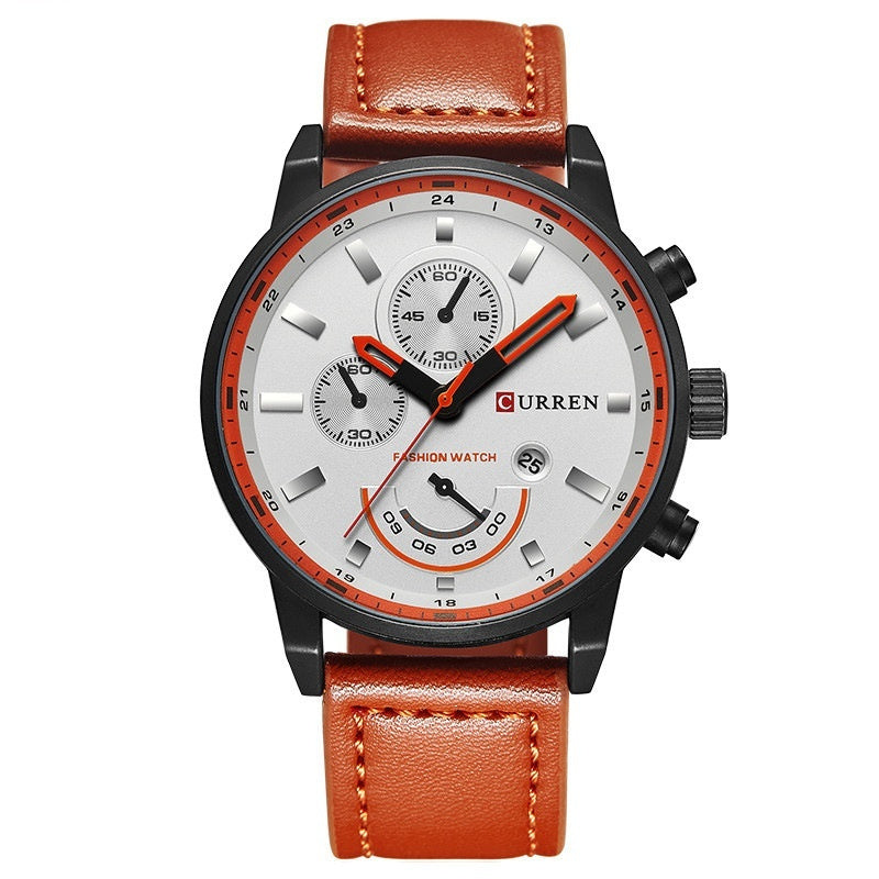 Cairen Water-Resistant Calendar Leather Business-Casual Quartz Watch