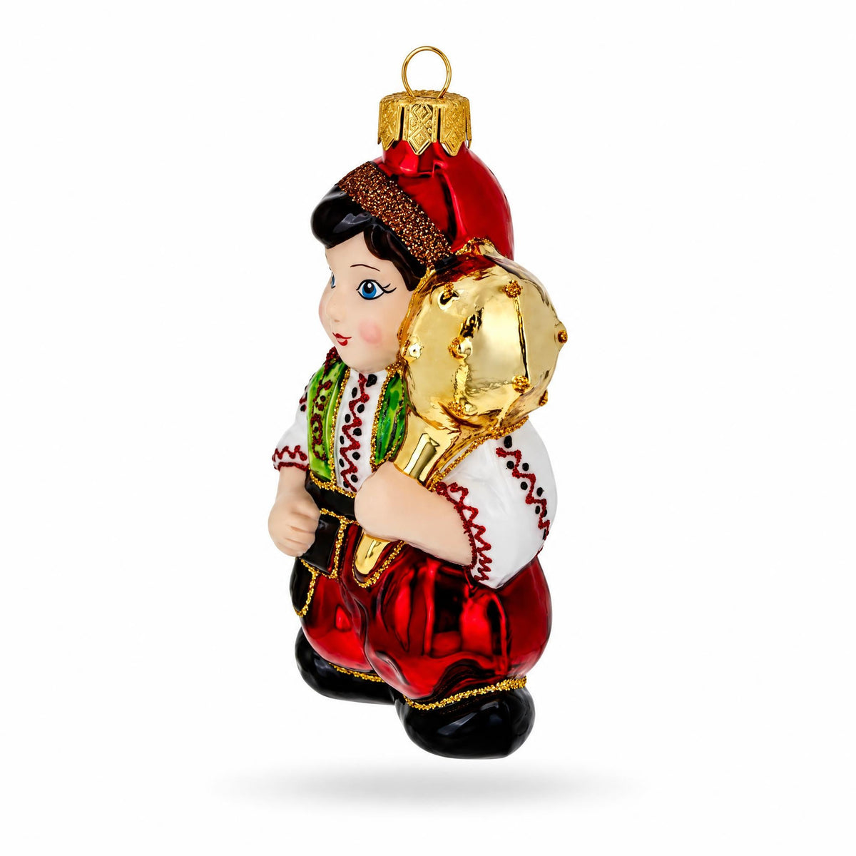 Kotygoroshko Ukrainian Folk Hero Glass Christmas Ornament