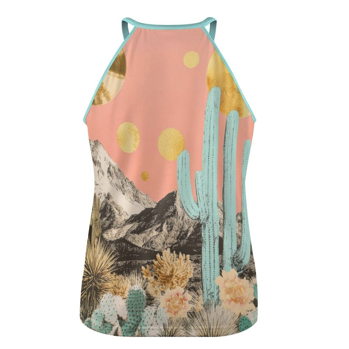 Baha Ranch Turquoise Cowgirl Retro Pop Western Tank Top