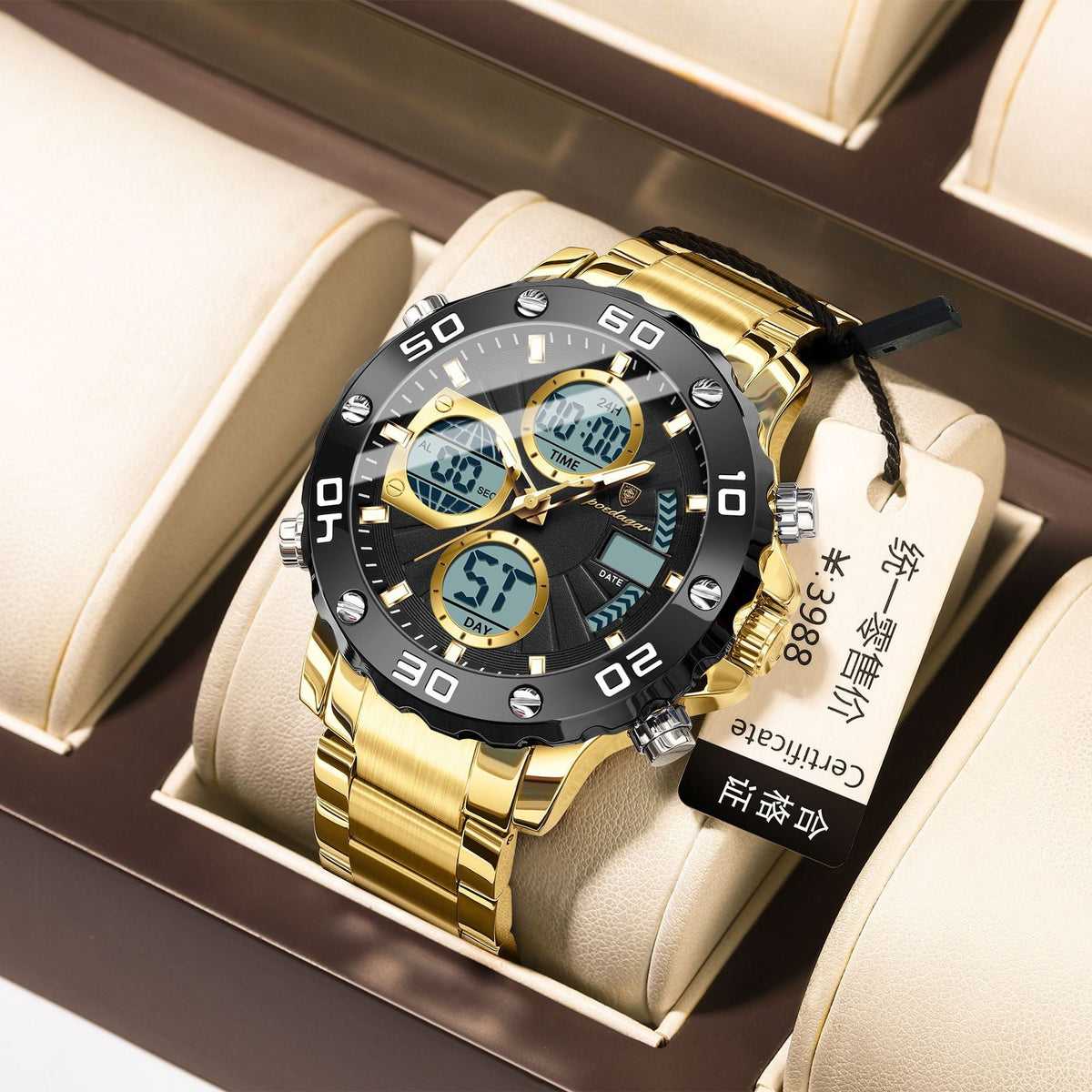 Men's Multifunctional Luminous Dual-Display Electronic Watch
