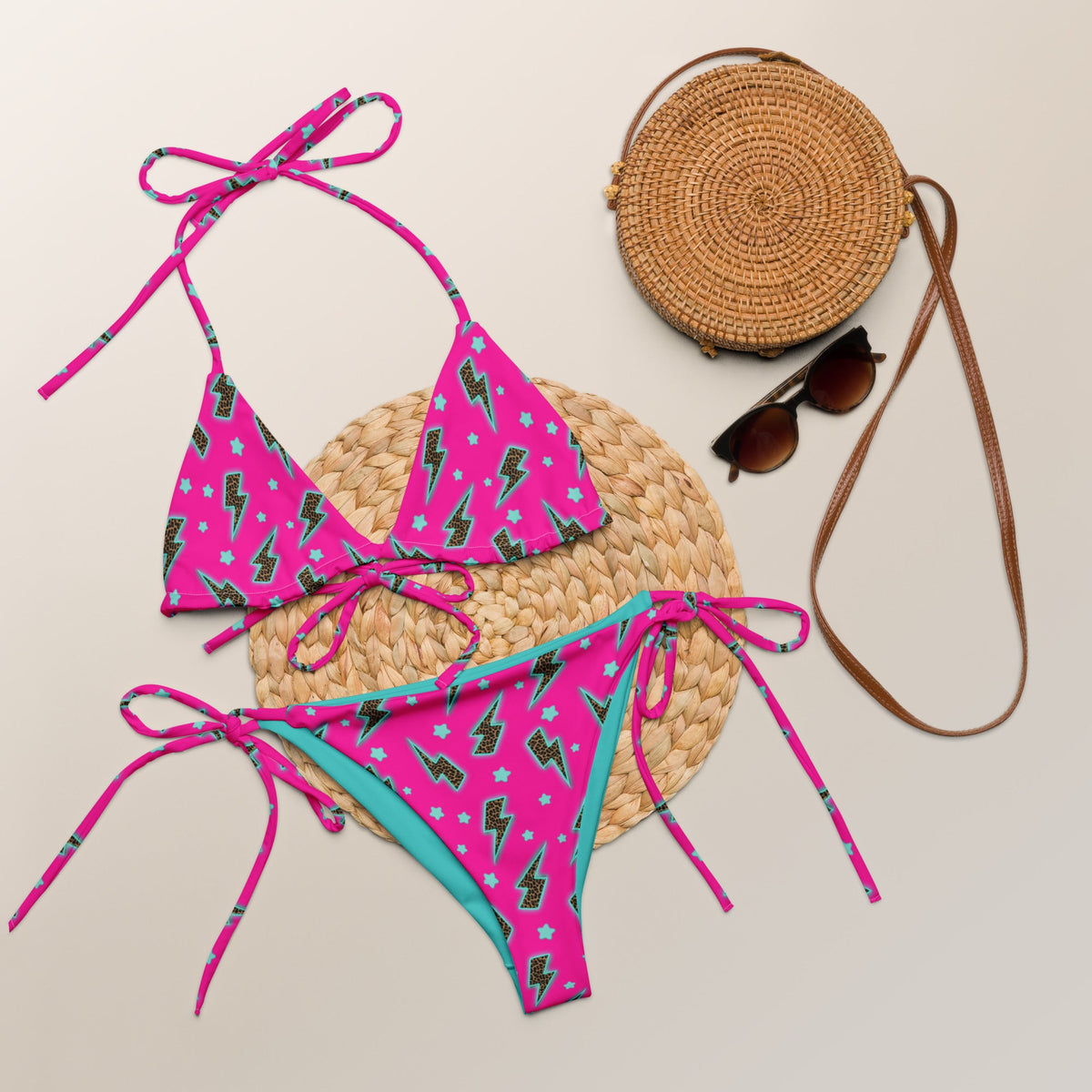 Baha Ranch Yeehaw Leopard Lightning String Bikini