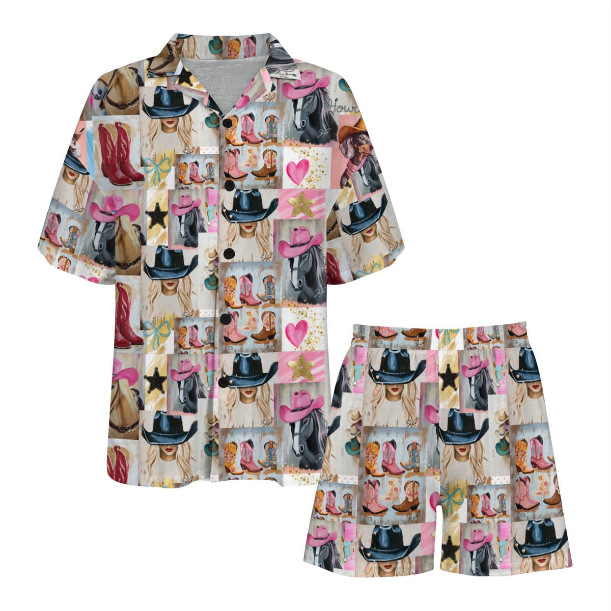 Baha Ranch Painted Cowgirl Pajama Set Made in America