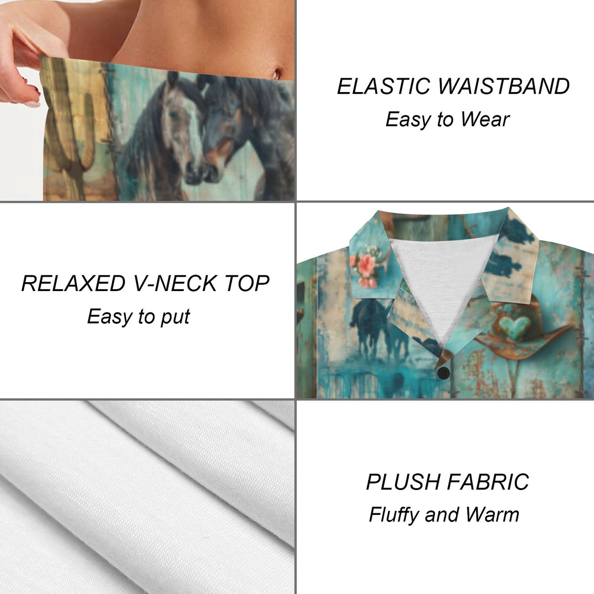 Baha Ranch Turquoise Dreams Womens Pajamas Made in America