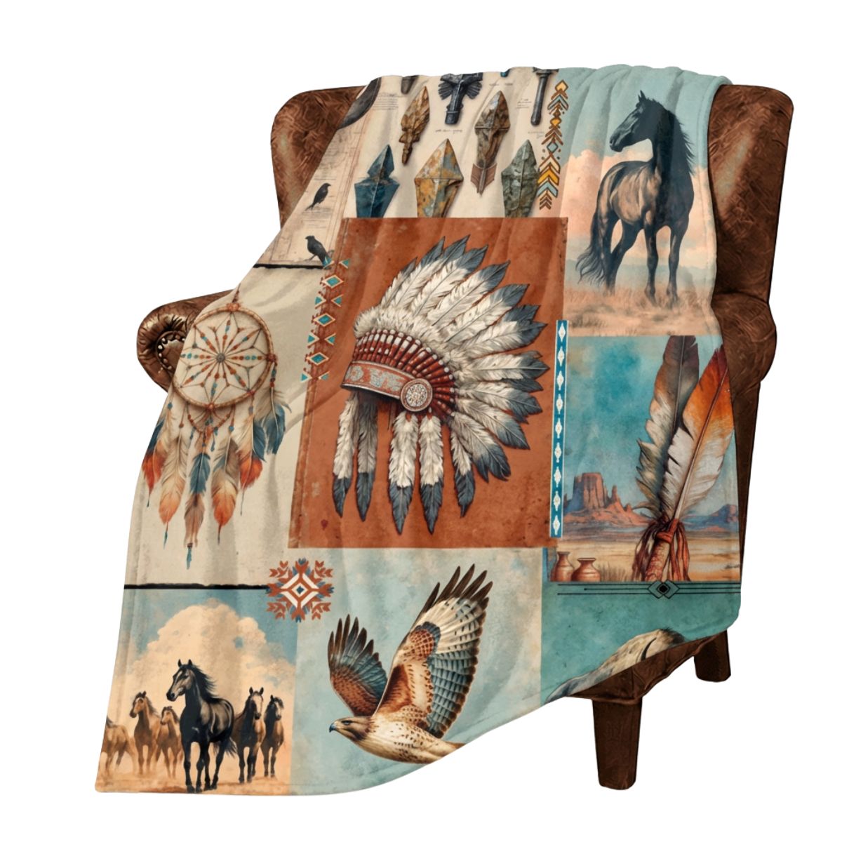 Baha Ranch Bohemian Dreams Minky Soft Throw Blanket 60" X 80" Made in America