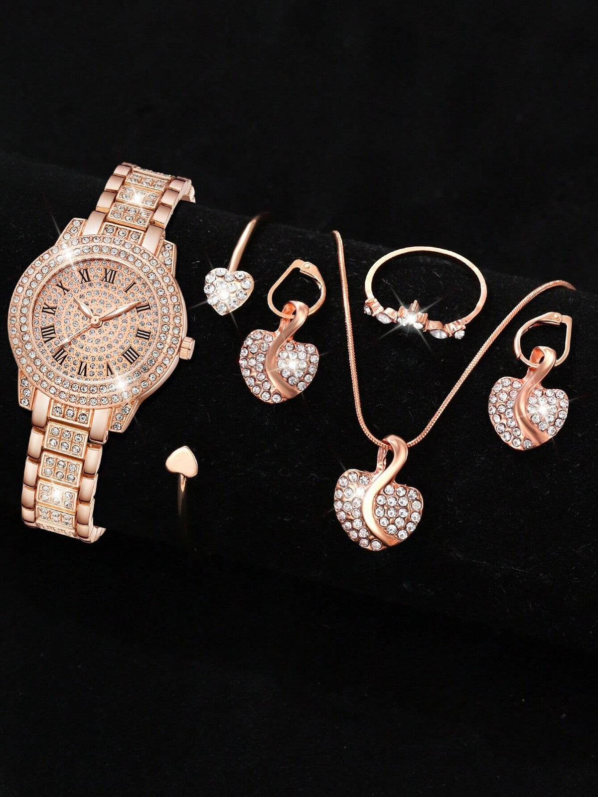 Diamond-Encrusted Fashionable High-End Watch Set