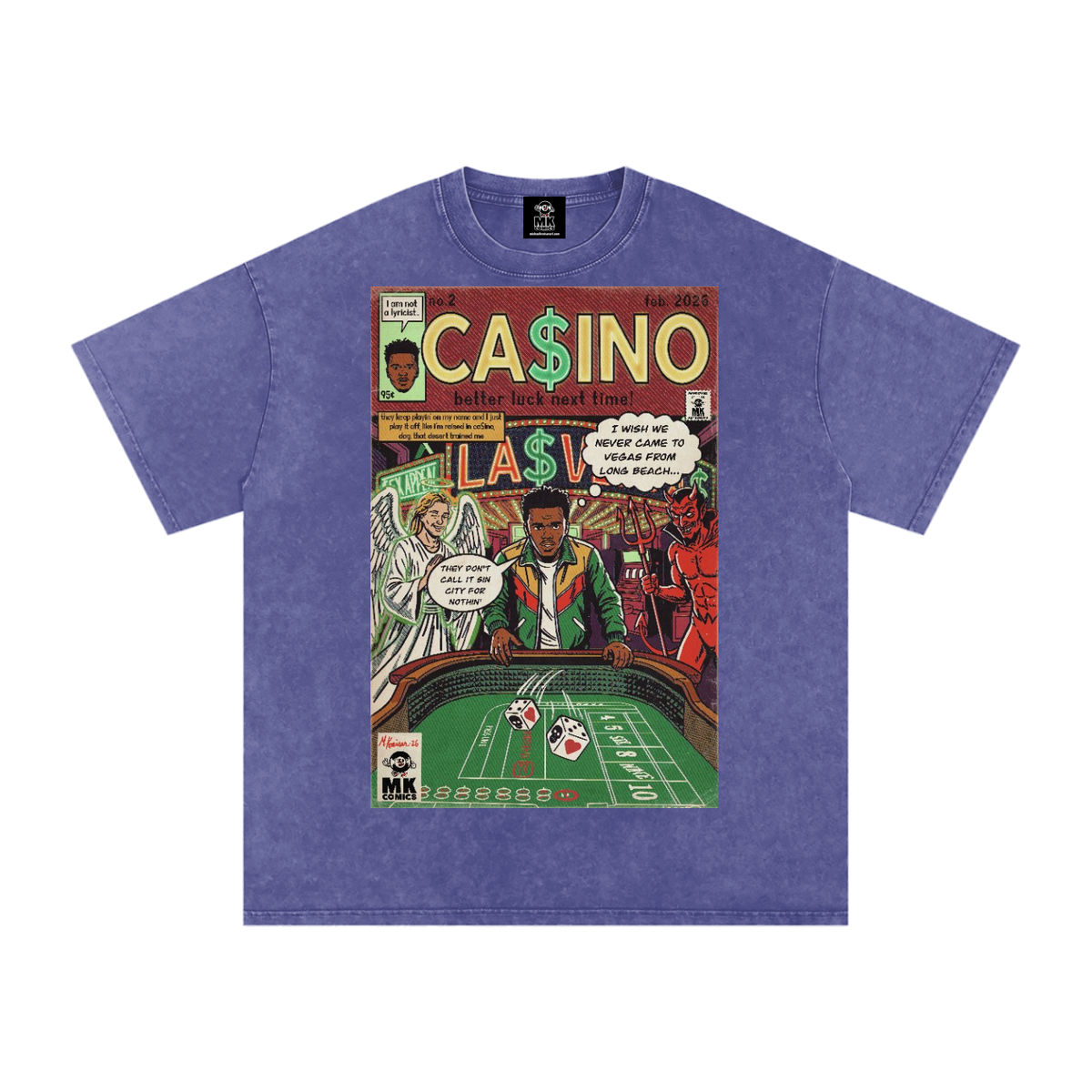 Casino - Snow Washed Oversized Cotton T-Shirt