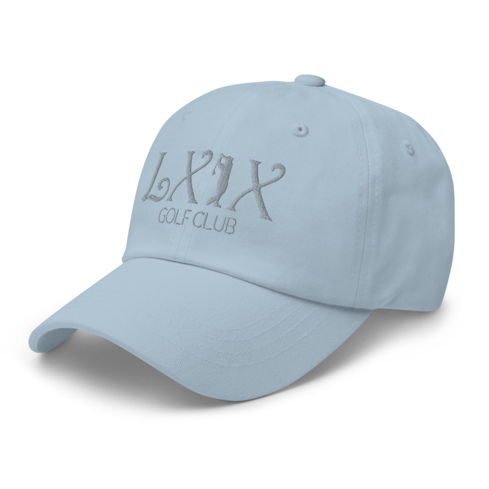 Curve Logo Dad Hat — Low-Profile Cotton Golf Cap (Gray Logo)